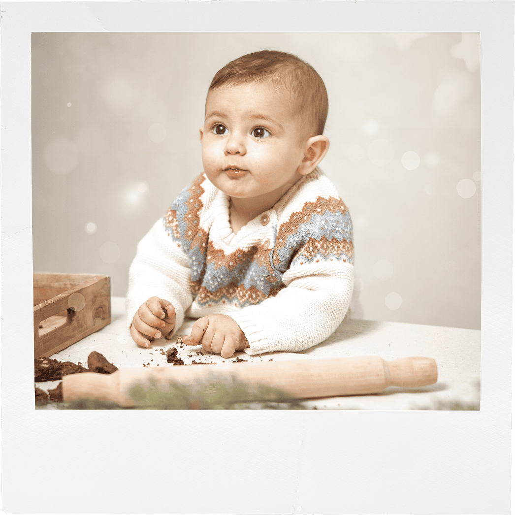 sesión de fotos de bebé en estudio